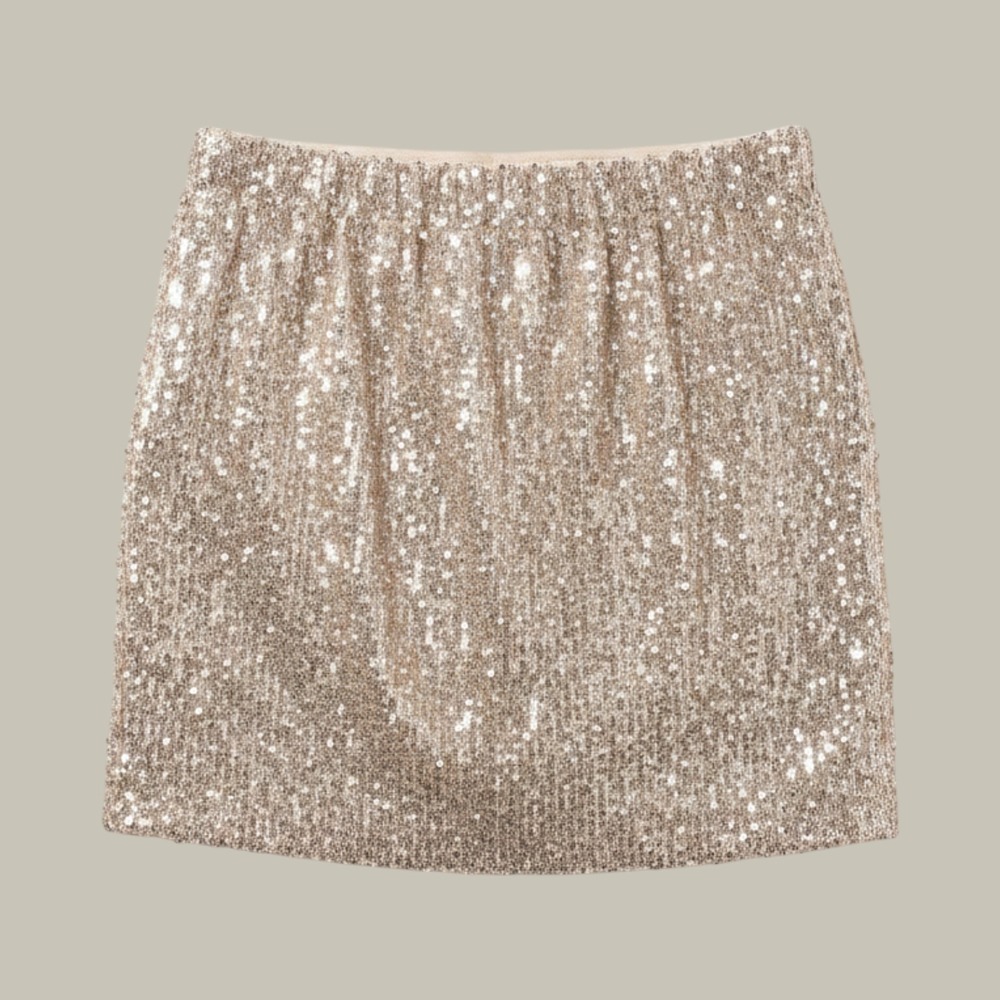 Torrid Sequin Mini Skort Womens 1 Champagne Gold Excellent Glam Party Slit